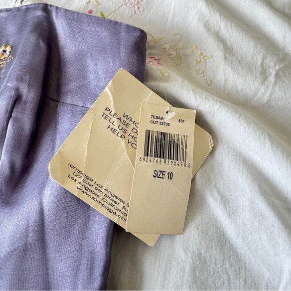 Rampage Y2K 90s Lavender Strapless Top with Floral Detail - Picture 2 of 7